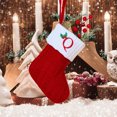 thumbnail image 2 of Christmas Tree Decorative Socks With Embroidered Initial Letters Red Green White Knit Stockings, 2 of 2