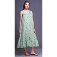 thumbnail image 4 of Bimba Menthe Pastel12 Chemises de Nuit en Coton à Imprimé de Trèfles Floraux pour Femmes Robe Sans Manches Tenue de Nuit Robe Maxi X-Small, 4 of 6