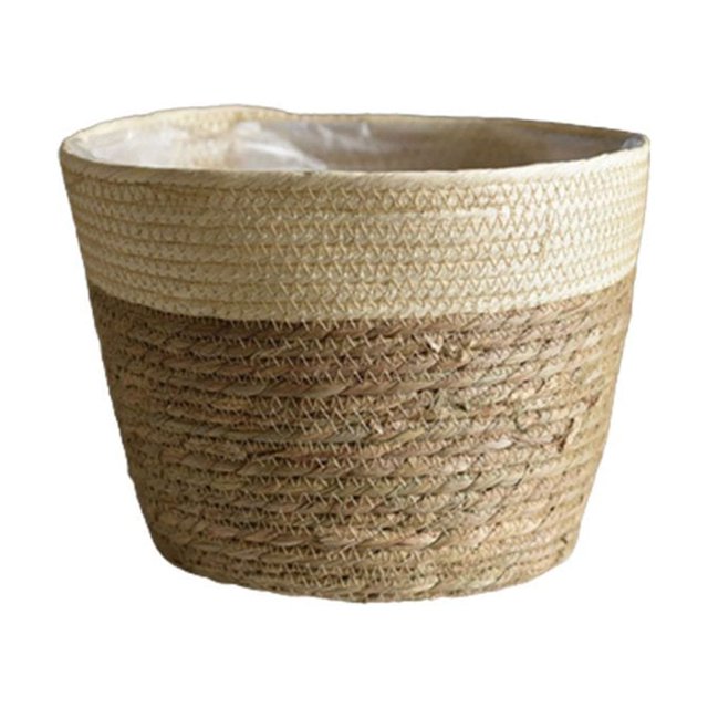 Straw Flowerpots Flower Baskets Stylish & Versatile Storage Basket for Living Room Porch Balcony