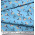 thumbnail image 2 of Soimoi Poly Georgette Fabric Text,Floral & Eiffel Tower Architectural Printed Craft Fabric by the Yard 52 Inch Wide, 2 of 3