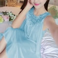 thumbnail image 4 of Kcodviy Robe Décontractée Unie pour Femmes Chemises de Nuit pour Femmes Coton Sans Manches Col Rond Dentelle Pyjama de Nuit pour Femmes Robe à Empiècements Chandail Ample Chemises de Nuit en Coton pour Femmes Robe, 4 of 6
