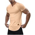 thumbnail image 2 of asjyhkr Mens Workout Compression T Shirts Ribbed V Neck Short Sleeve Tops Summer 2025 Gym Athletic Running Tees, 2 of 9