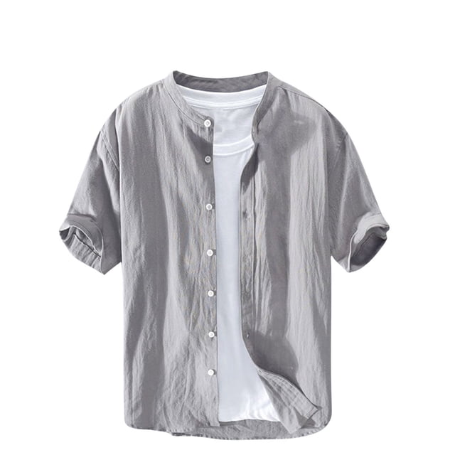 Timegard Womens Summer Tops Plus Size Short Sleeve Button down Lightweight Casual Tops Basic Shirts