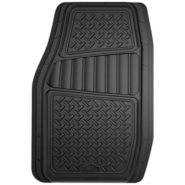 Unique Accessories 78830 Tapis de Sol en Caoutchouc Robuste - Noir - 2 Pcs