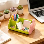 Roiihwy Cloud Shaped Desk Organizer, Pencil Pen Holder for Desk with 4 Compartments for Office Desk Accessories, Makeup Brush Holder Organizer