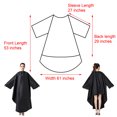 thumbnail image 2 of TOPTIE Cape de Barbier Robe de Salon Combinaison avec Manches pour Coiffure Unisexe Légère-Noir, 2 of 7