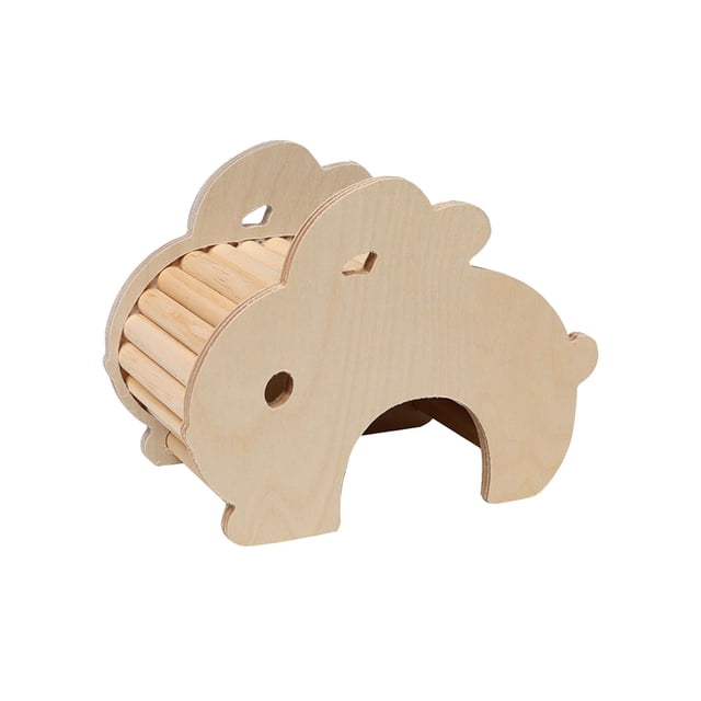 Tachiuwa Hamster Wood House Hideout Climbing Hut DIY Cage Climbing Toys Exercise Toys Rabbit Shape