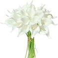 thumbnail image 1 of CHUANK 20pcs Artificial Calla Lily Silk Flowers 13.4” for Home Kitchen Wedding Table Decoration (White), 1 of 18