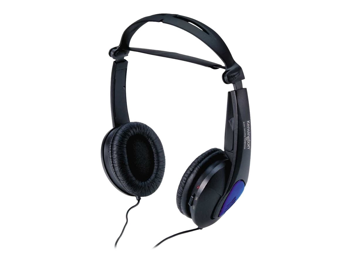 Kensington Noise Canceling Headphones - Headphones - full size - wired - active noise canceling - black
