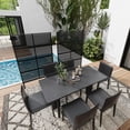 thumbnail image 4 of QinaQin 2PC Metal Privacy Screen Outdoor, Freestanding Divider, Black Stripe, 4 of 8