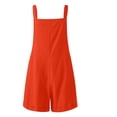 thumbnail image 4 of Womens Casual Summer Overalls Adjustable Straps Cotton Linen Shortalls Solid Shorts Jumpsuits Rompers with Pockets, 4 of 4