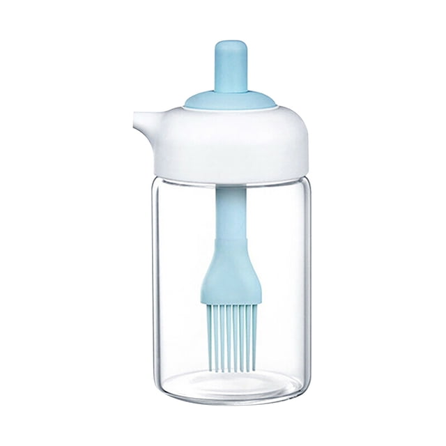 Agiferg Bouteille d'Huile en Verre Créative avec Brosse, Contenant de Bouteille de Vinaigre