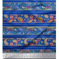 thumbnail image 1 of Soimoi Green Poly Georgette Fabric Flying Woodpecker Bird Printed Fabric 1 Yard 52 Inch Wide, 1 of 3