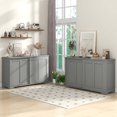 thumbnail image 2 of Costway Buffet Bahut Empilable, Ensemble de 2 avec Portes Coulissantes et Tablette Réglable, Gris, 2 of 8