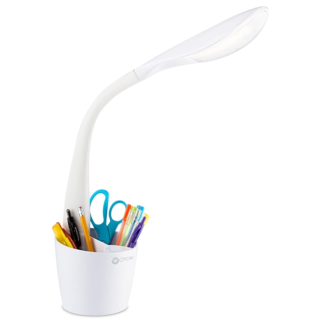 OttLite LED Desk Lamp Space Organizer with Flexib