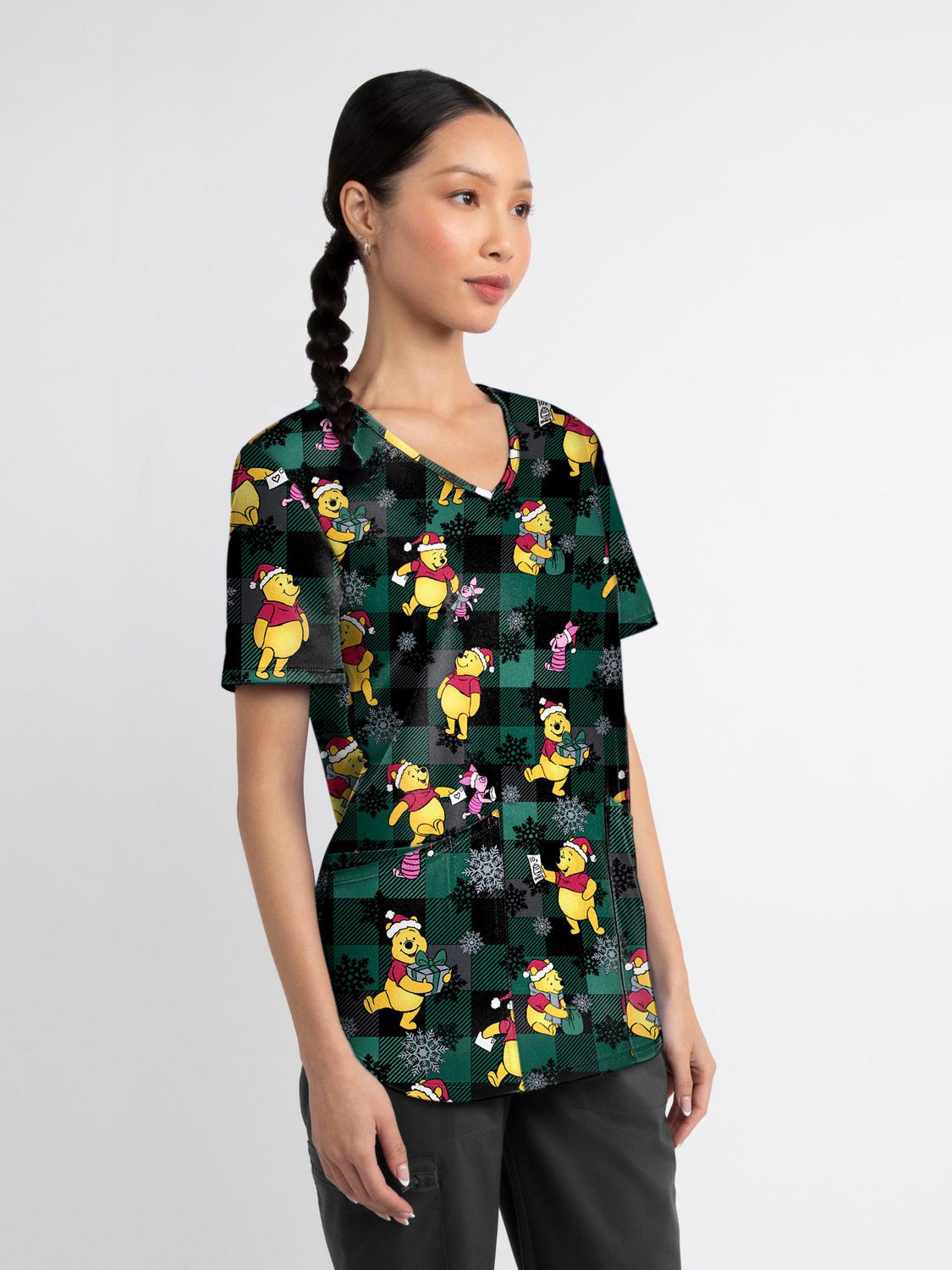 Scrubstar Collection Mode – Haut d’uniforme médical pour femmes à encolure en V, imprimé Buffalo Bear, tailles XS 3XL