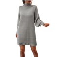 thumbnail image 3 of Femmes Casual Pull Robe de l'Épaule à Manches Longues Sangle en Vrac Pari Midi Robe, 3 of 5