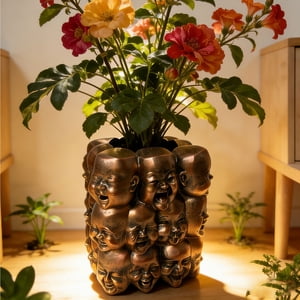 Yannianjz Resin Flower Pots, BPA-Free Durable Home Decor Planters, Modern Succulents Pots with Drainage for Succulents, Indoor Plants, Garden Decor