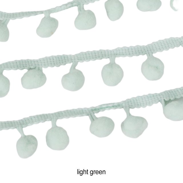 mmirethe Practical And Fashionable Trim For All DIY Needs Multiple Colors Available 5 Yards Pom Ball Lace Light Green