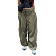 thumbnail image 2 of Fortune Women's Cargo Pants Basic Drawstring Loose Long Trousers Joggers Baggly Streetwear, 2 of 6