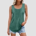 thumbnail image 2 of Chbgutlmr Camisole pour Femmes Grande Taille Col Rond Sans Manches Couleur Unie Plissée Chic Décontractée Tuniques, 2 of 6