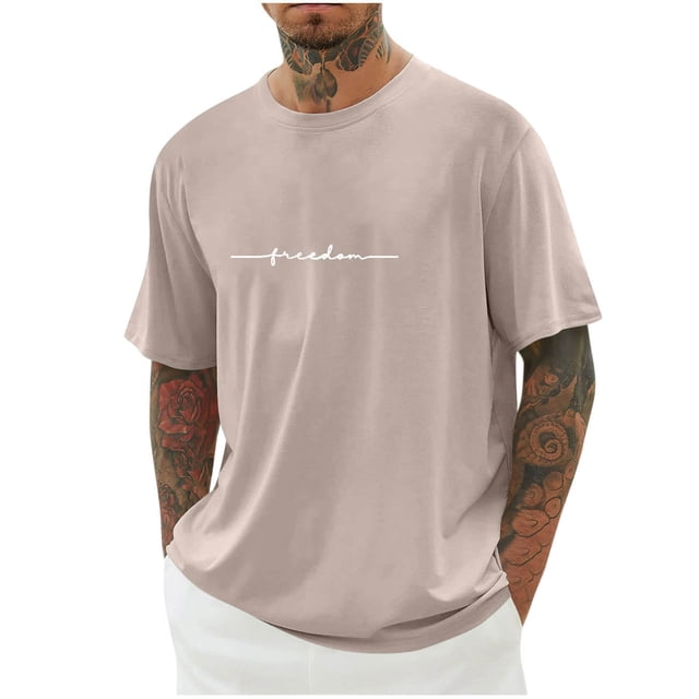 Chemises pour Hommes, Hommes Imprimé Col Rond Décontracté Mode Manches Courtes Blouses Col Rond Chemises