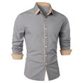 thumbnail image 1 of Penkiiy Chemise Habillée Décontractée pour Homme à Manches Longues Extensible Sans Plis Coupe Régulière à Boutons S Gris, 1 of 4