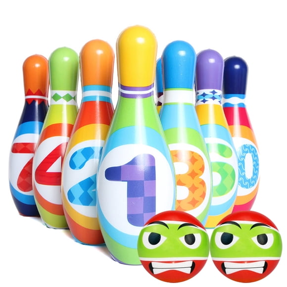 Ensemble de Quilles pour Enfants 12 Pcs Jeu de Quilles de Développement Épingle de Quilles avec Balle de Quilles
