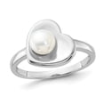 thumbnail image 1 of Sterling Silver Freshwater Cultured Pearl Heart Ring, 1 of 4