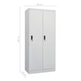 thumbnail image 4 of vidaXL Wardrobe Light Grey 80x50x180 cm Steel, 4 of 5