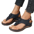 thumbnail image 3 of Kcodviy Ergonomic Design Wedge Toe Size 13 Womens Sandals Post Sandals Mitigate Foot Rope Sandals for Women Fatigue Comfortable and Functional Womens Arch Support Sandals Shoes, 3 of 8