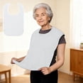 thumbnail image 2 of SLYNSHome Bavoirs pour Adultes avec Attrape-Miettes, Protège-Vêtements Lavable Réutilisable Imperméable pour l'Alimentation Bavoirs pour Adultes - Blanc, 2 of 6