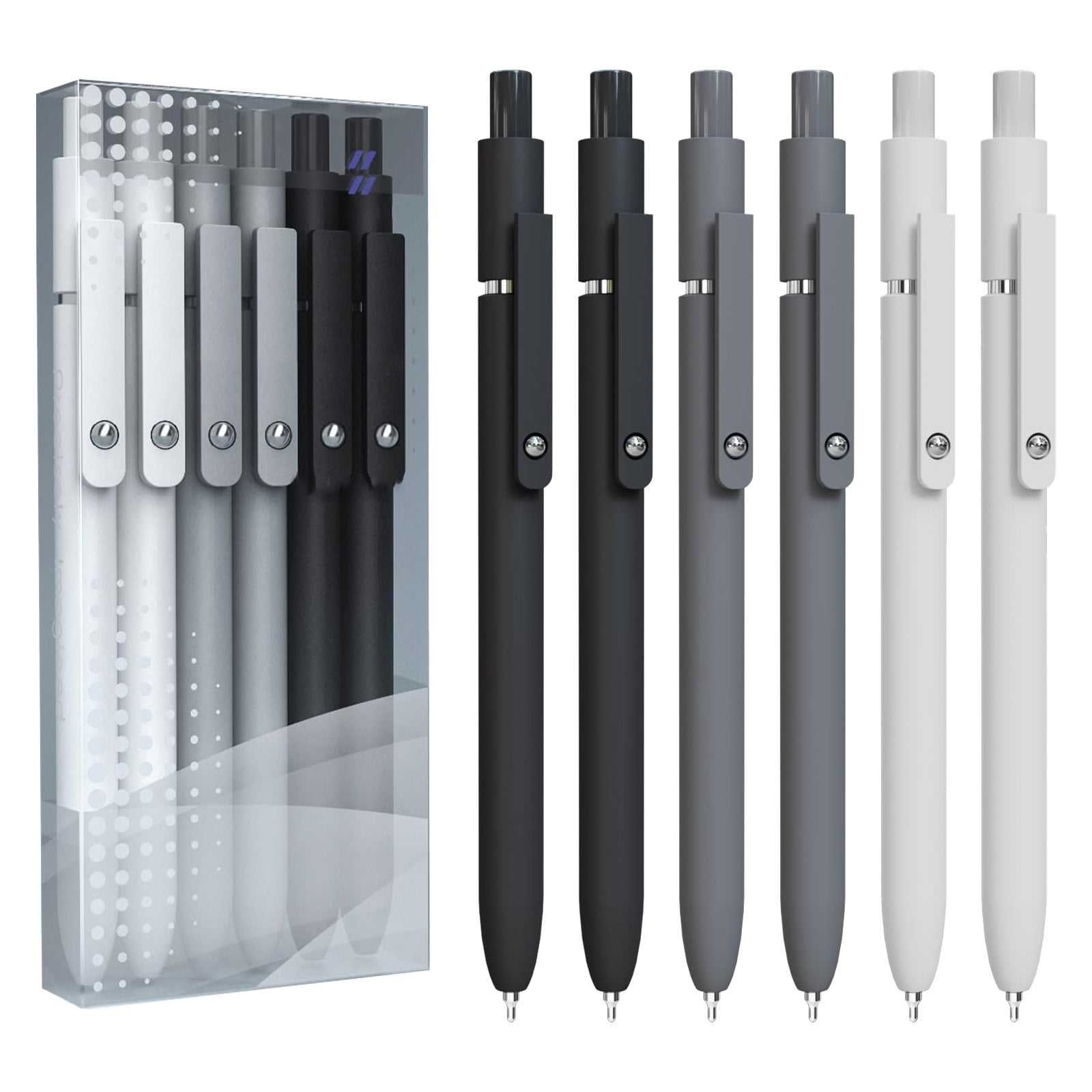 GZJCKJY Gel Pens, 6 Pcs 0.5mm Quick Dry Black Ink Pens Fine Point Smooth Writing Pens, Quick Dry No Smudge, Comfortable Grip Pen, Cute Office Supplies Gifts for Women