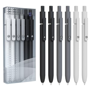 GZJCKJY Stylos de gel, 6 Pcs 0.5mm Stylos à encre noire à sec rapide Stylo d'écriture fin point lisse, sèche rapide sans boue, stylo à poignée confortable, mignons fournitures de bureau Cadeaux pour les femmes