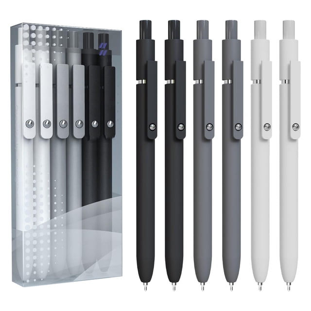 GZJCKJY Gel Pens, 6 Pcs 0.5mm Quick Dry Black Ink Pens Fine Point Smooth Writing Pens, Quick Dry No Smudge, Comfortable Grip Pen, Cute Office Supplies Gifts for Women