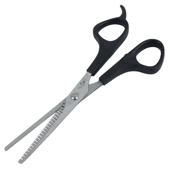 Unique Bargains Ciseaux à Dents Simples à Manche en Plastique Noir pour Cheveux Clairsemés