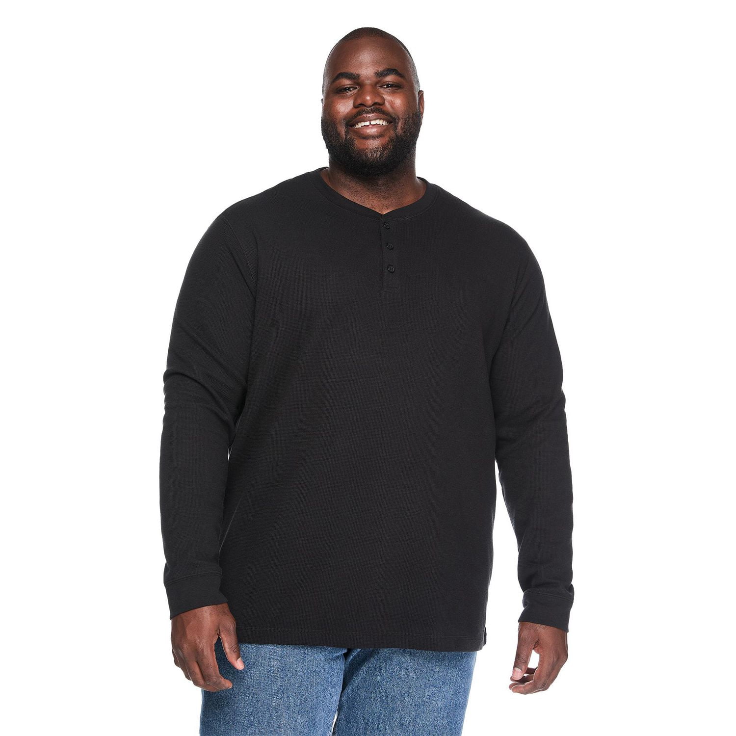 George Big Men's Long-Sleeve Henley T-Shirt