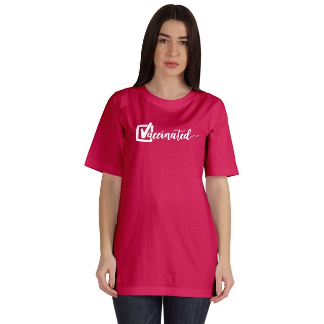 Inkmeso T-shirt à Col Rond Amusant Pro-Vaccin Vacciné pour Femmes