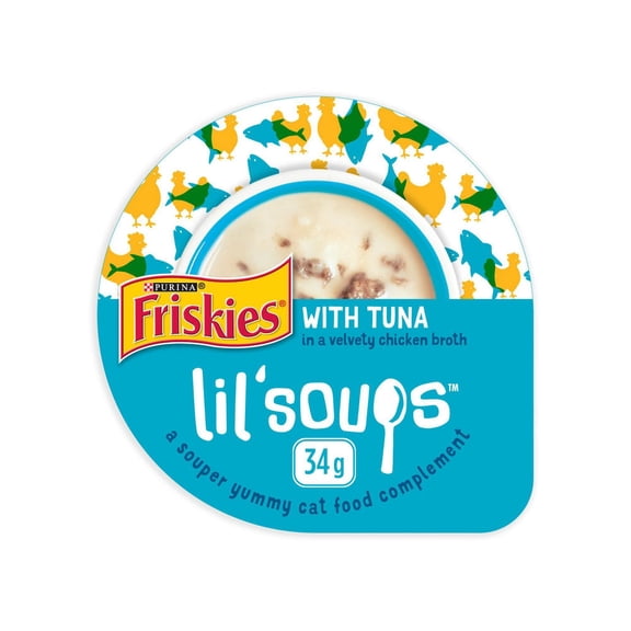 Purina Friskies Lil' Soups Thon dans un bouillon de poulet velouté, Gâteries pour Chats 34g