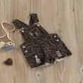 thumbnail image 2 of Toddler Girls Summer Sling Jumpsuit Sleeveless Solid Color/Leopard Print Suspender Shorts, 2 of 7