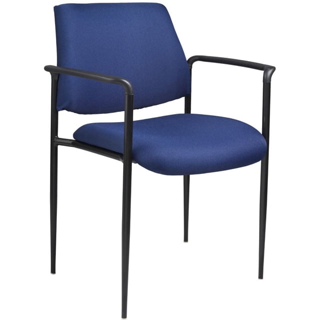 Boss Office Square Back Diamond Fabric Stackable Guest Chair in Blue