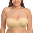 thumbnail image 1 of Wingslove Women's Strapless Full Figure Bra Underwire Multiway Contour Plus Size Bra Nude 38B, 1 of 16