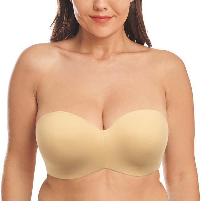 Wingslove Women's Strapless Full Figure Bra Underwire Multiway Contour Plus Size Bra Nude 38B