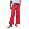 thumbnail image 1 of Women's Linen Pants - High Waisted Flare Wide Leg Capri Work Pants with Pockets, 1 of 6