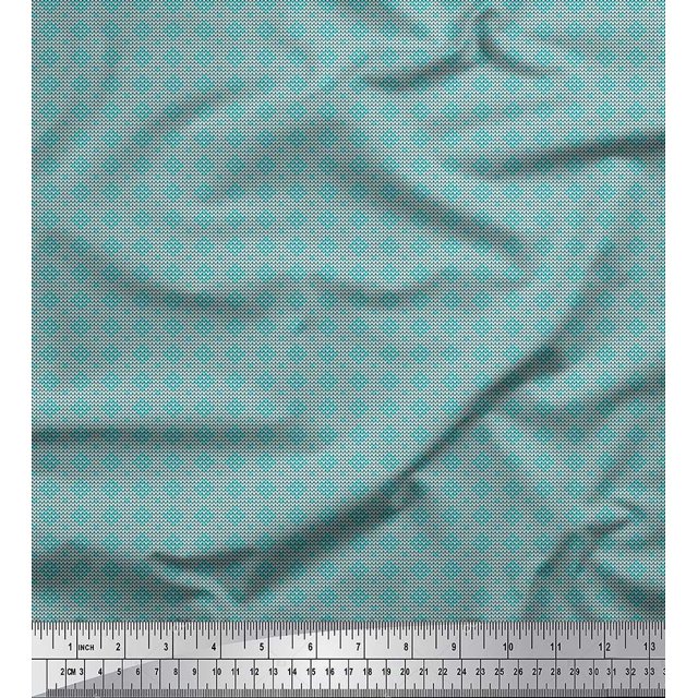 Soimoi Poly Georgette Fabric Knitted Shirting Printed Craft Fabric by The Yard 42 Inch Wide