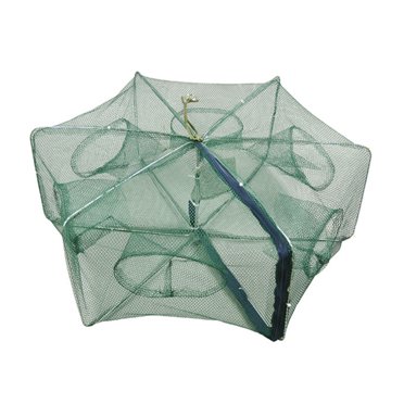 Folded Portable Polygon Fishing Net Nylon Foldable Crayfish Crab Fish Trap Shrimp Catcher Crab Fish Trap Cages