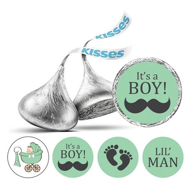 Darling Souvenir It's A Boy Stickers Candy Chocolate Labels 190 Pcs Party Fabor-Mint