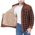 thumbnail image 3 of Men's Winter Jacket Jacket Plaid Plus Velvet Plus Size Winter Windproof And Warm Hooded Pure Cotton, 3 of 9