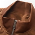 thumbnail image 4 of Mens Jackets Casual Stand Collar Flight Jacket Solid Long Sleeve Hooded, 4 of 8