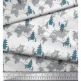 thumbnail image 3 of Soimoi Blue Rayon Fabric Tree & World Map Print Fabric by the Yard 56 Inch Wide, 3 of 3